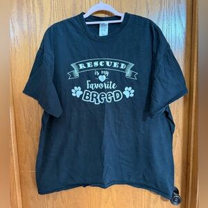 Gildan Black 'Rescued is My Favorite Breed' Dog T-Shirt